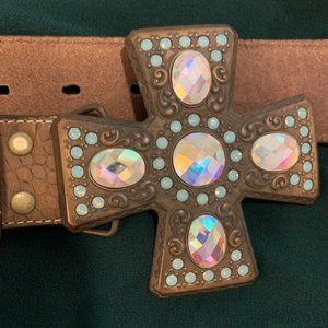 Nocona Women's Leather Belt Size Small 1.5" W x 35.5" L